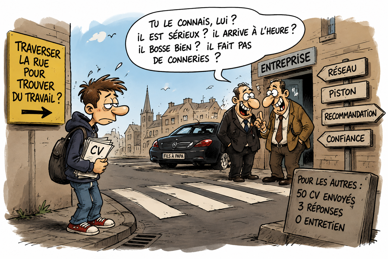 Traverser la rue pour trouver du travail ?